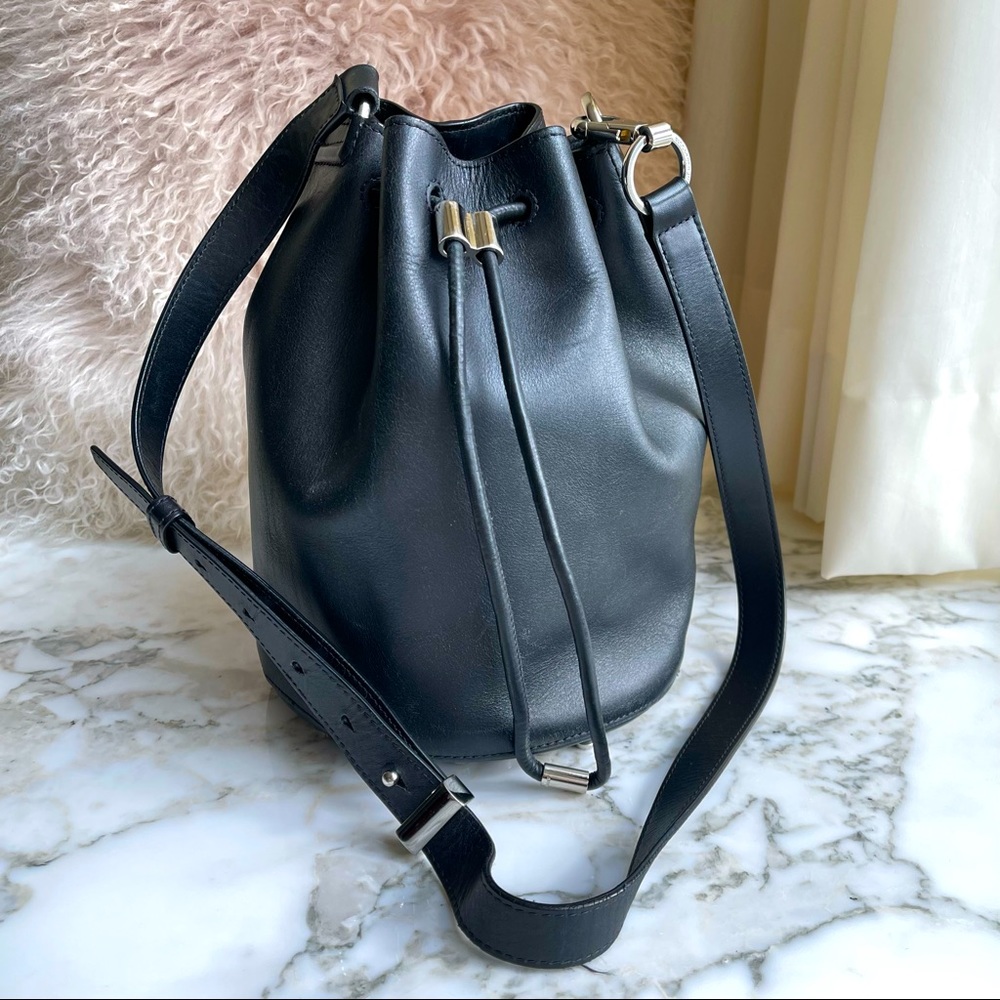 Alexander Wang black alpha leather bucket bag